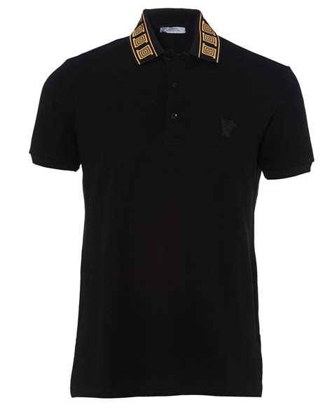 versace polo black gold|versace polo shirts for men.